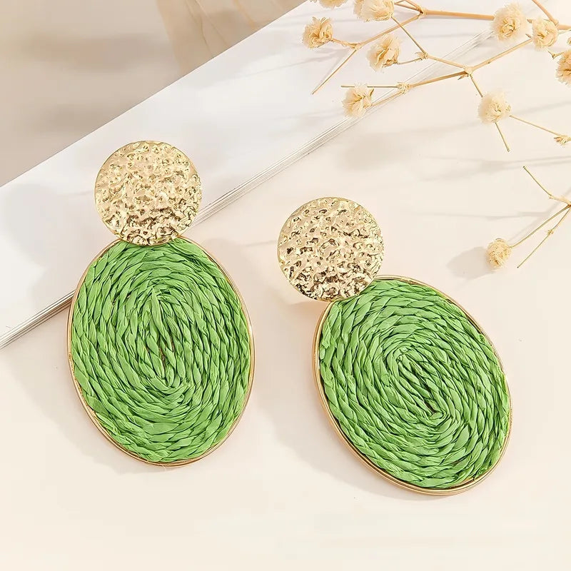 Tropical Oasis Raffia Earrings ✨