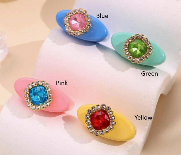 Pop Luxe Gem Resin Ring Set ✨