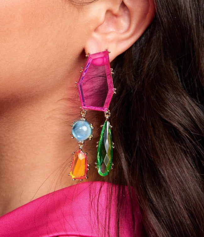 Prism Glow Resin Drop Earrings