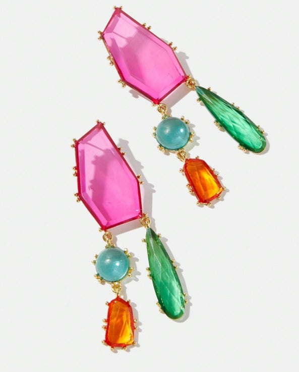 Prism Glow Resin Drop Earrings