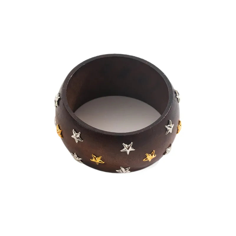 Starlight Voyager Wooden Bangle ✨