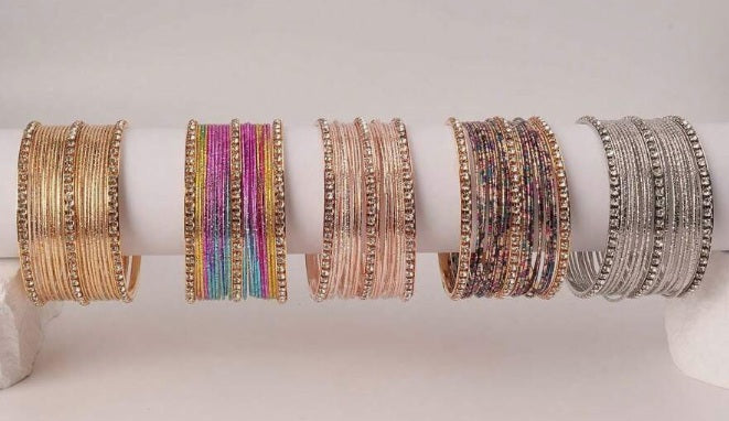 Royal Radiance Indian 3-Row Bangle Set (21-Piece) ✨