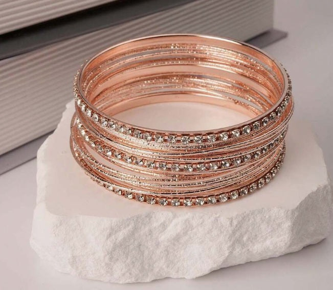 Royal Radiance Indian 3-Row Bangle Set (21-Piece) ✨