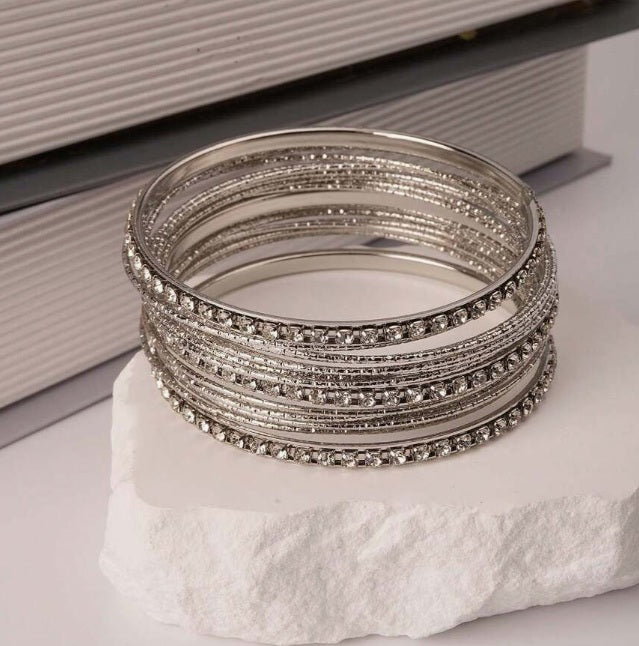 Royal Radiance Indian 3-Row Bangle Set (21-Piece) ✨
