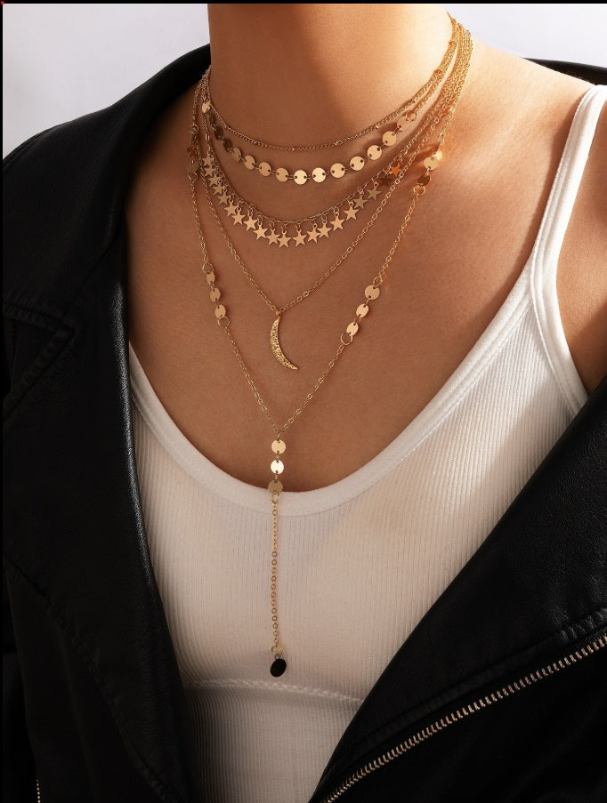 Celestial Cascade Layered Necklace