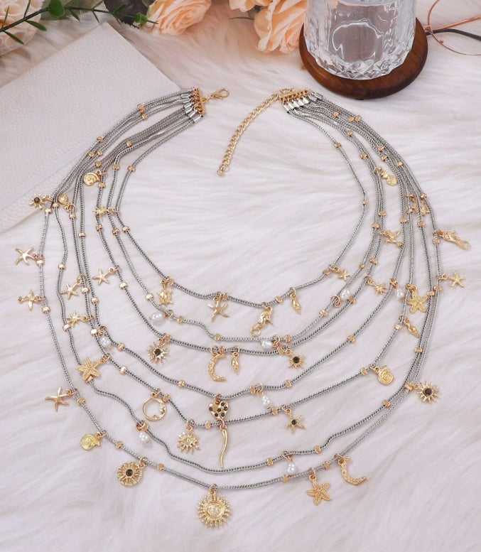 Seaside Stardust Layered Necklace