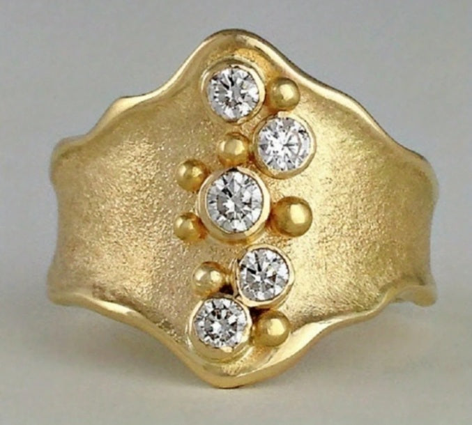 Gilded Constellation Wave Ring