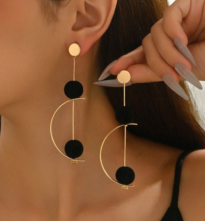 Lunar Arc Drop Earrings