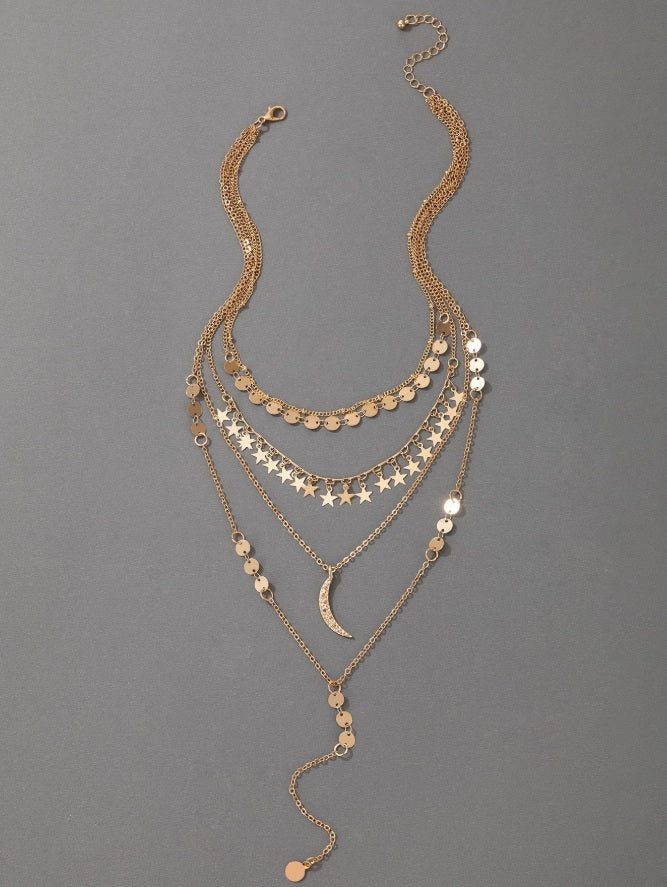 Celestial Cascade Layered Necklace