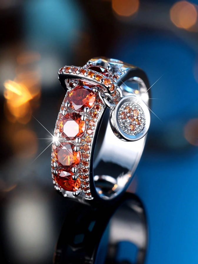 Crimson Eclipse Charm Ring