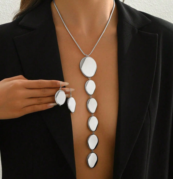 Cascade Sculptural Medallion Necklace