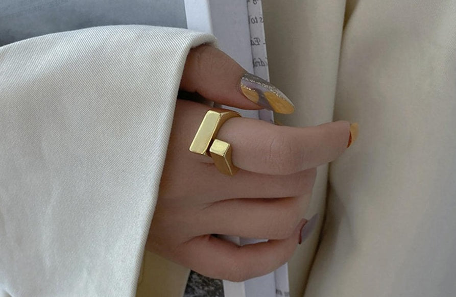 Golden Cuff Bar Ring