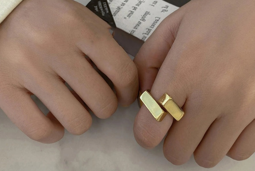 Golden Cuff Bar Ring