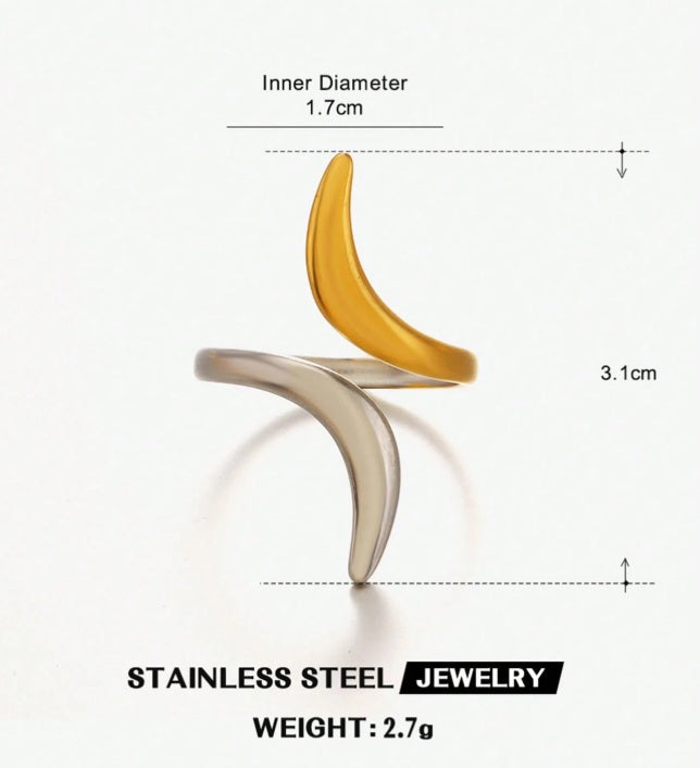 Sculpted Waves Stainless Steel Ring Collection