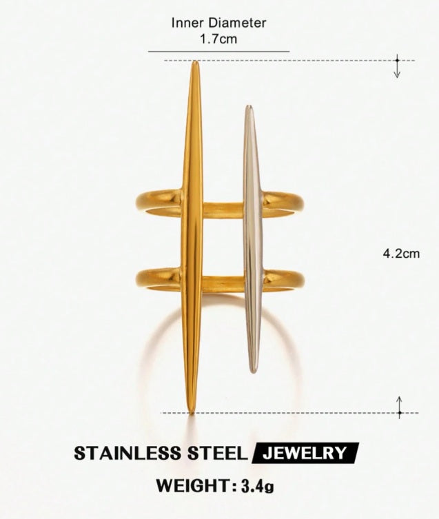 Sculpted Waves Stainless Steel Ring Collection