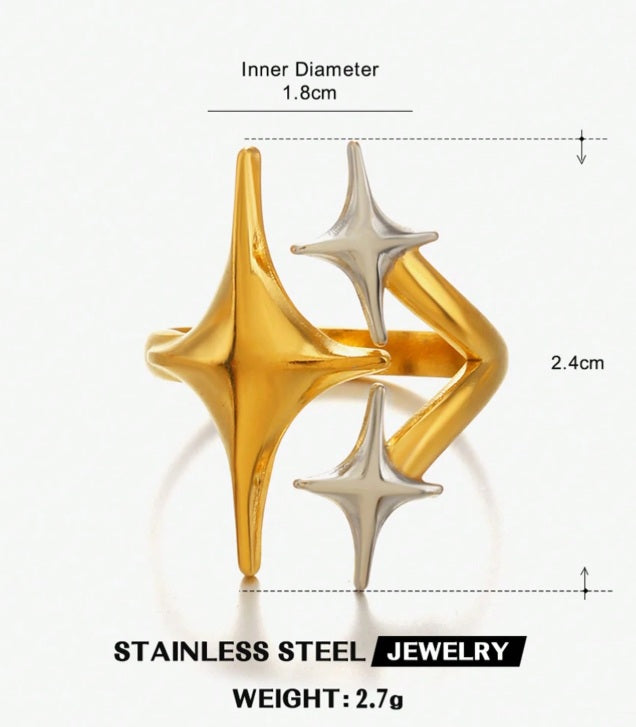 Sculpted Waves Stainless Steel Ring Collection