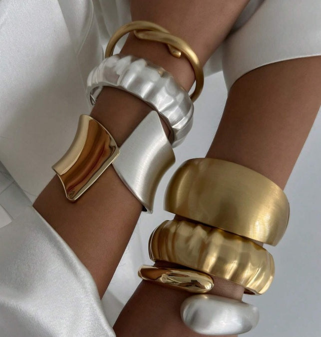 Sculptural Luxe Cuff Bangles