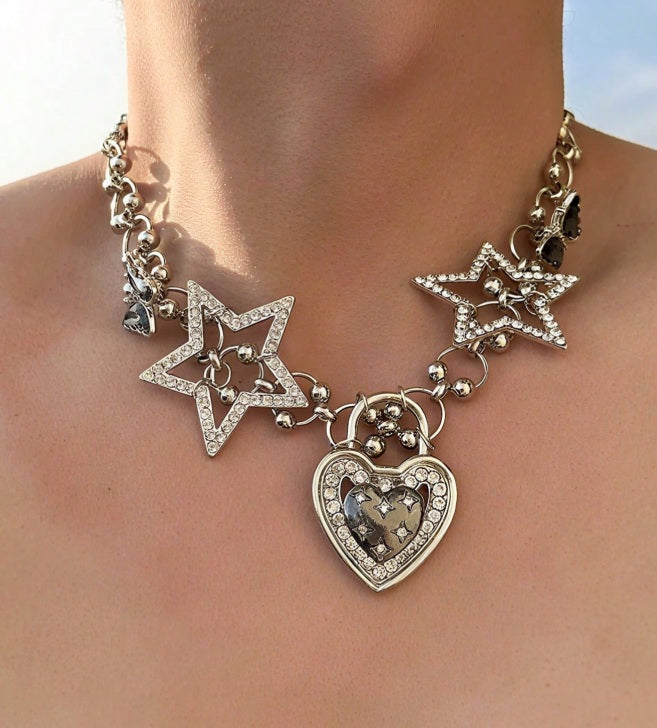 Starlit Heart Statement Necklace