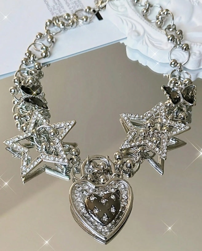 Starlit Heart Statement Necklace