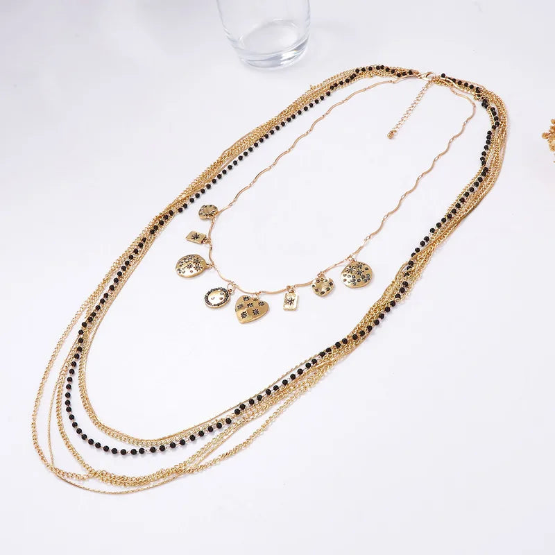 Midnight Celestial Charm Layered Necklace