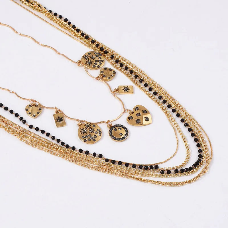 Midnight Celestial Charm Layered Necklace