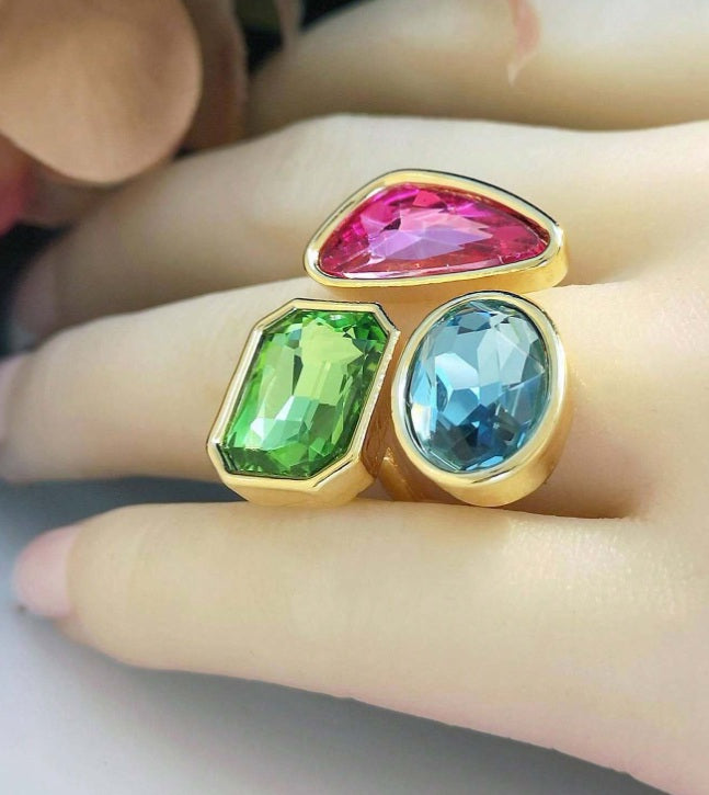 Trinity Prism Gem Statement Ring