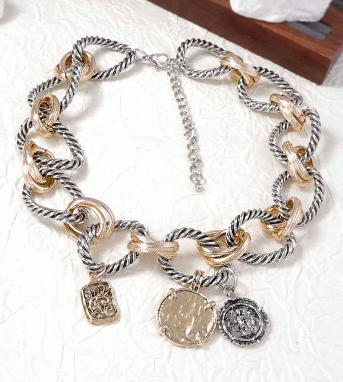 Twilight Medallion Link Necklace