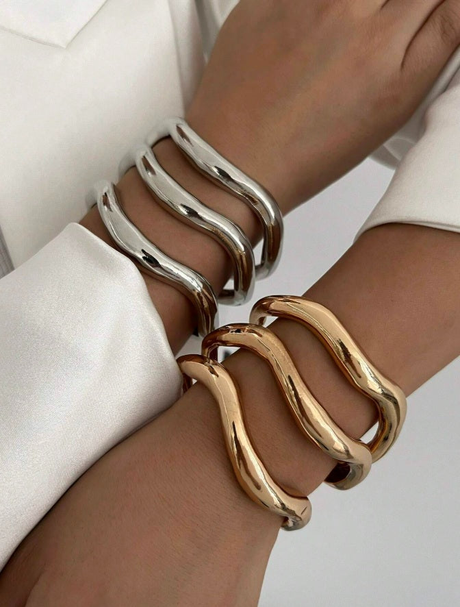 Waves of Eternity Cuff Bracelet Set