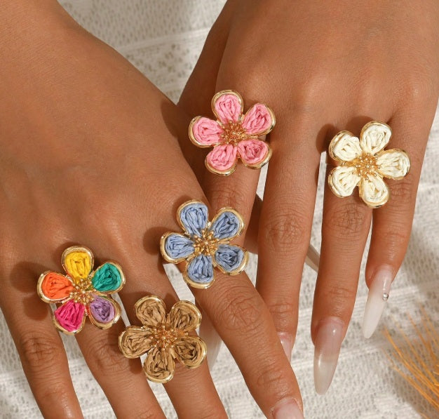 Wildflower Raffia Ring ✨