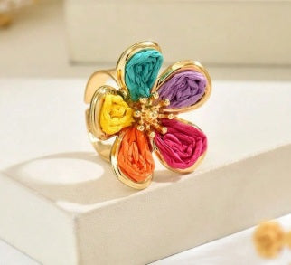Wildflower Raffia Ring ✨