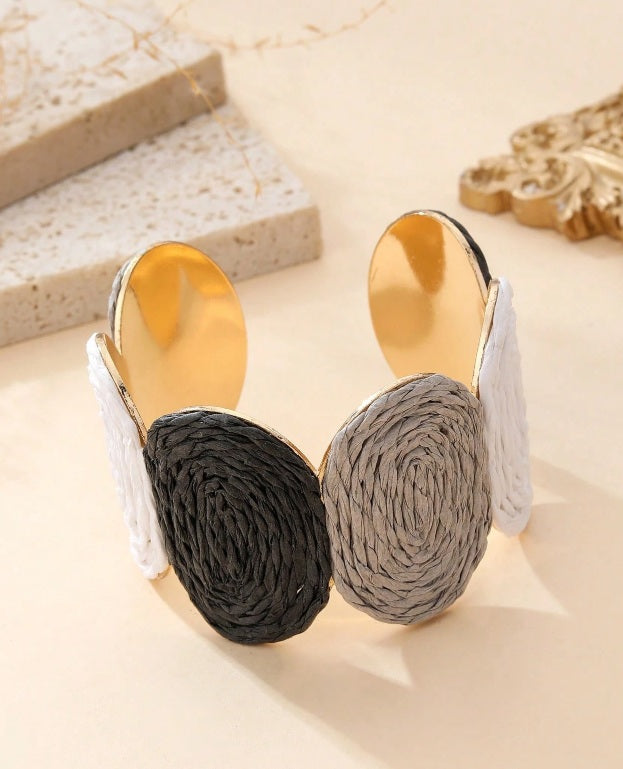 Woven Harmony Raffia Cuff Bracelet ✨