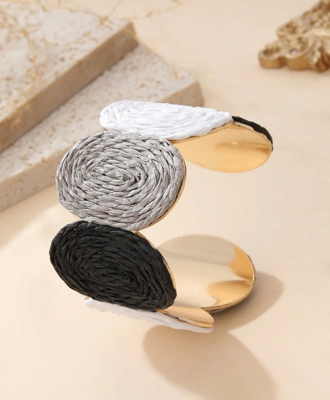 Woven Harmony Raffia Cuff Bracelet ✨