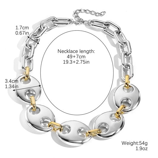 Lunar Link Statement Necklace